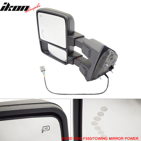 Fits 03-07 F250 Side View Mirror Power Heated Turn Signal Light Arrow Lamp