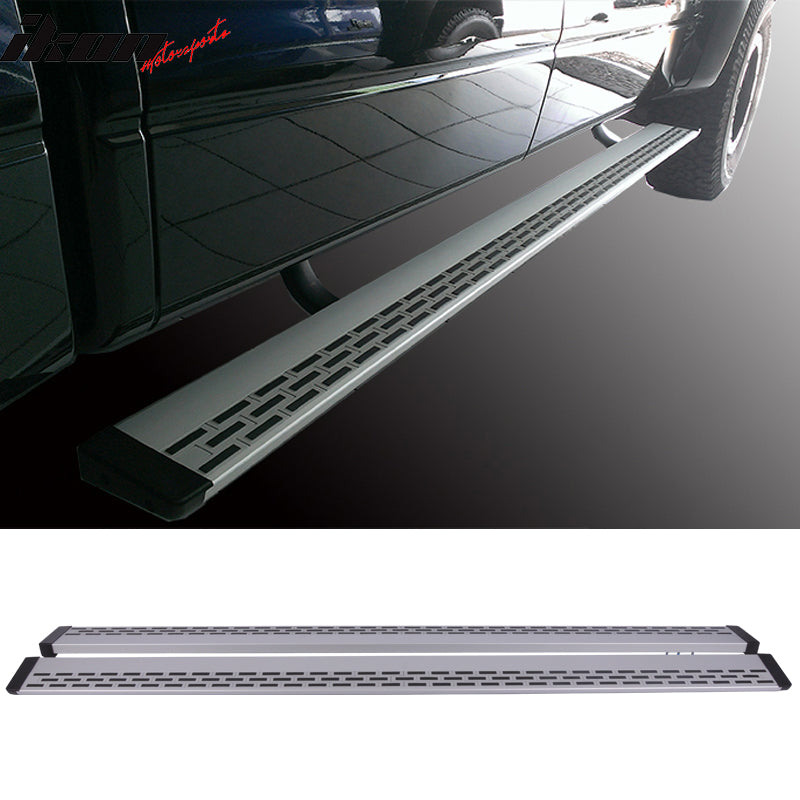 Compatible With 2004-2014 F150 Super Crew Cab Gray Black Running Board Step Bar + Bracket