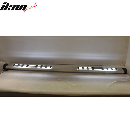 Fits 07-14 Sierra Double Cab Running Board Step Bar White LED + Bracket