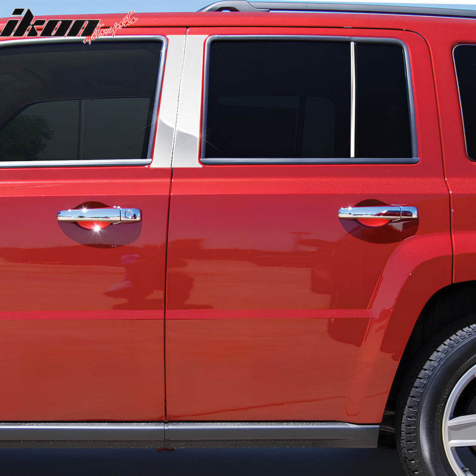 2008-2012 Jeep Liberty Mirror Finish Pillar Posts Stainless Steel