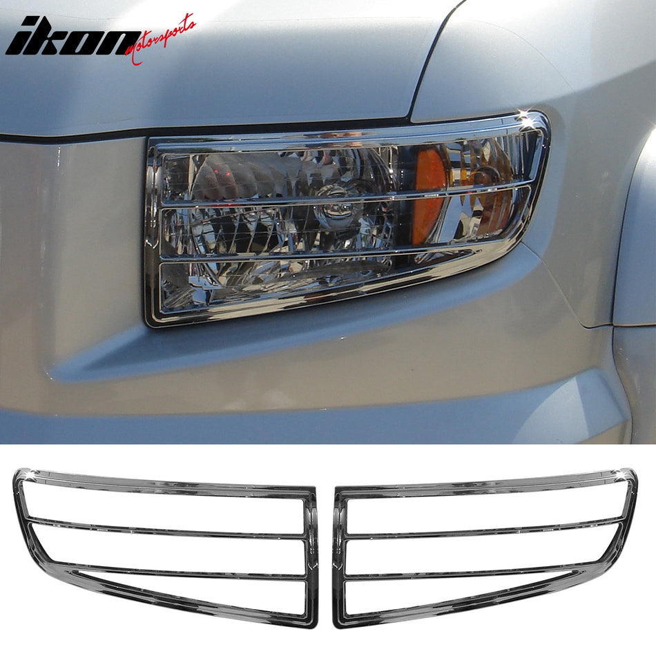 2006-2008 Honda Ridgeline Headlight Bezels Cover Trims Chrome ABS 2PCS