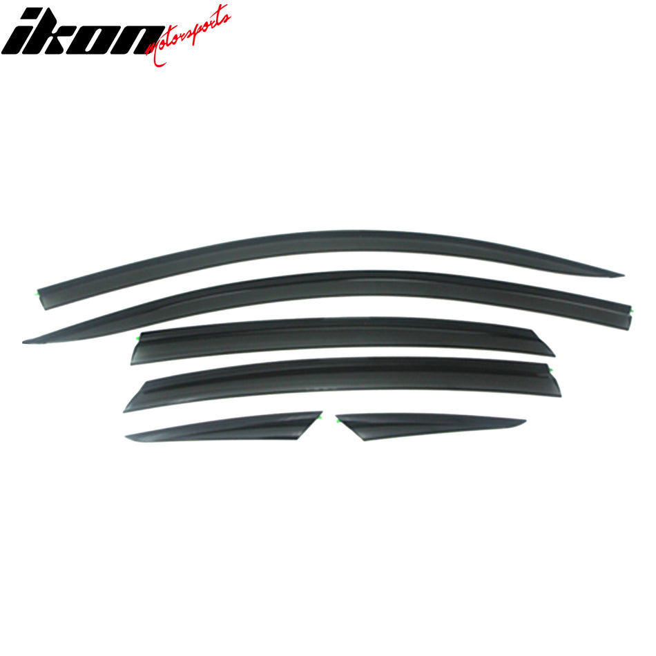 2012-2018 Audi A6 Window Visor ABS Dark Smoke Sun Rain Guard 6PC Vent