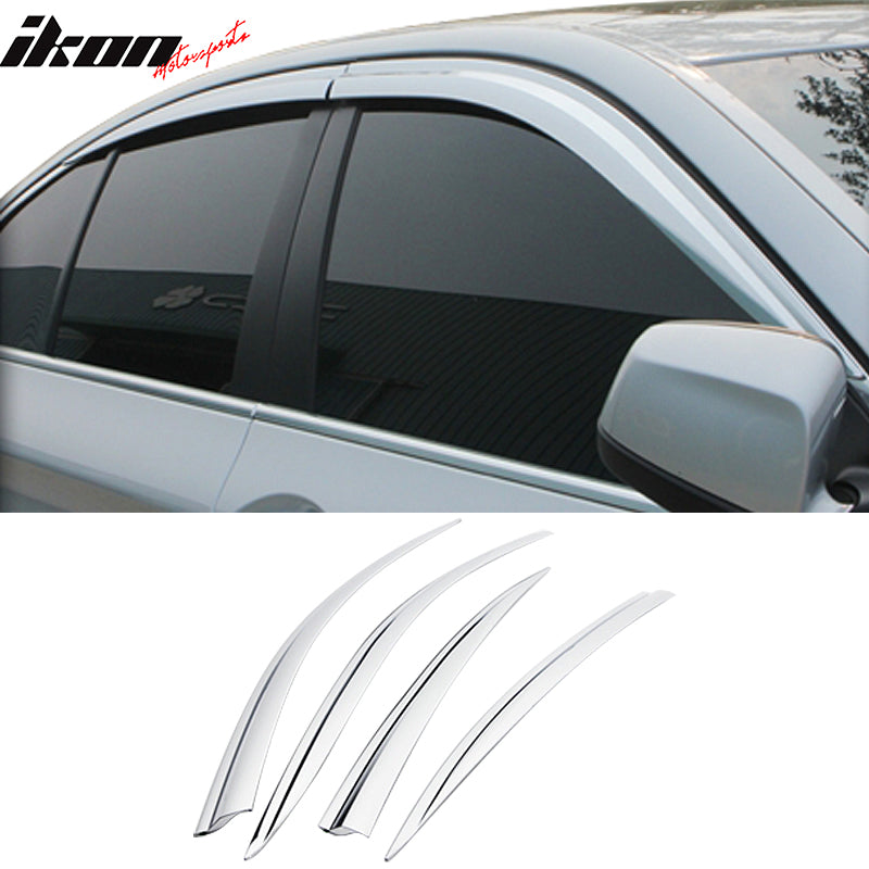 2011-2016 BMW F10 5-Series Sedan Tape-On Chrome 4PCS Window Visors ABS