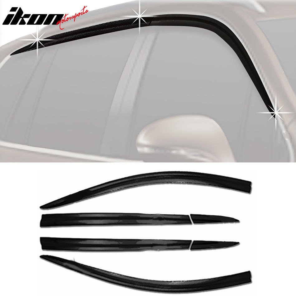 2016-2020 Buick Envision Dark Smoke ABS Window Visors Tape On 6PCS