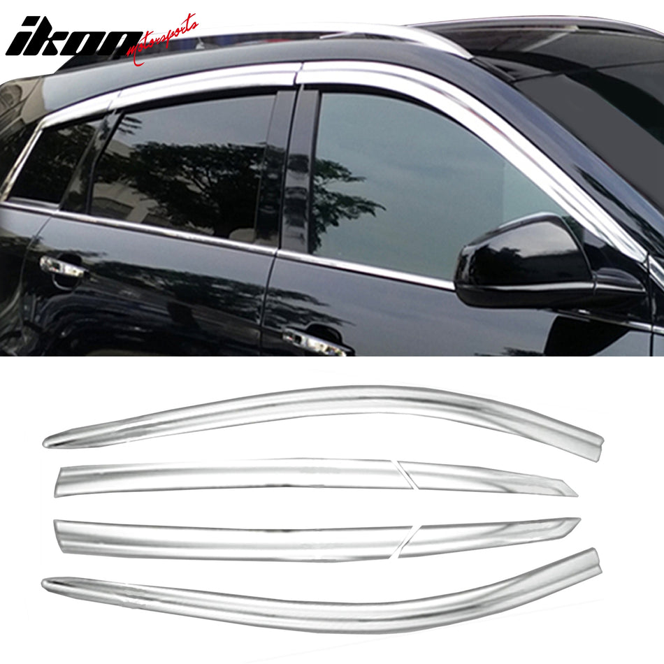 2010-2016 Cadillac SRX Chrome Window Visors Rain Sun Guard ABS 6PCS