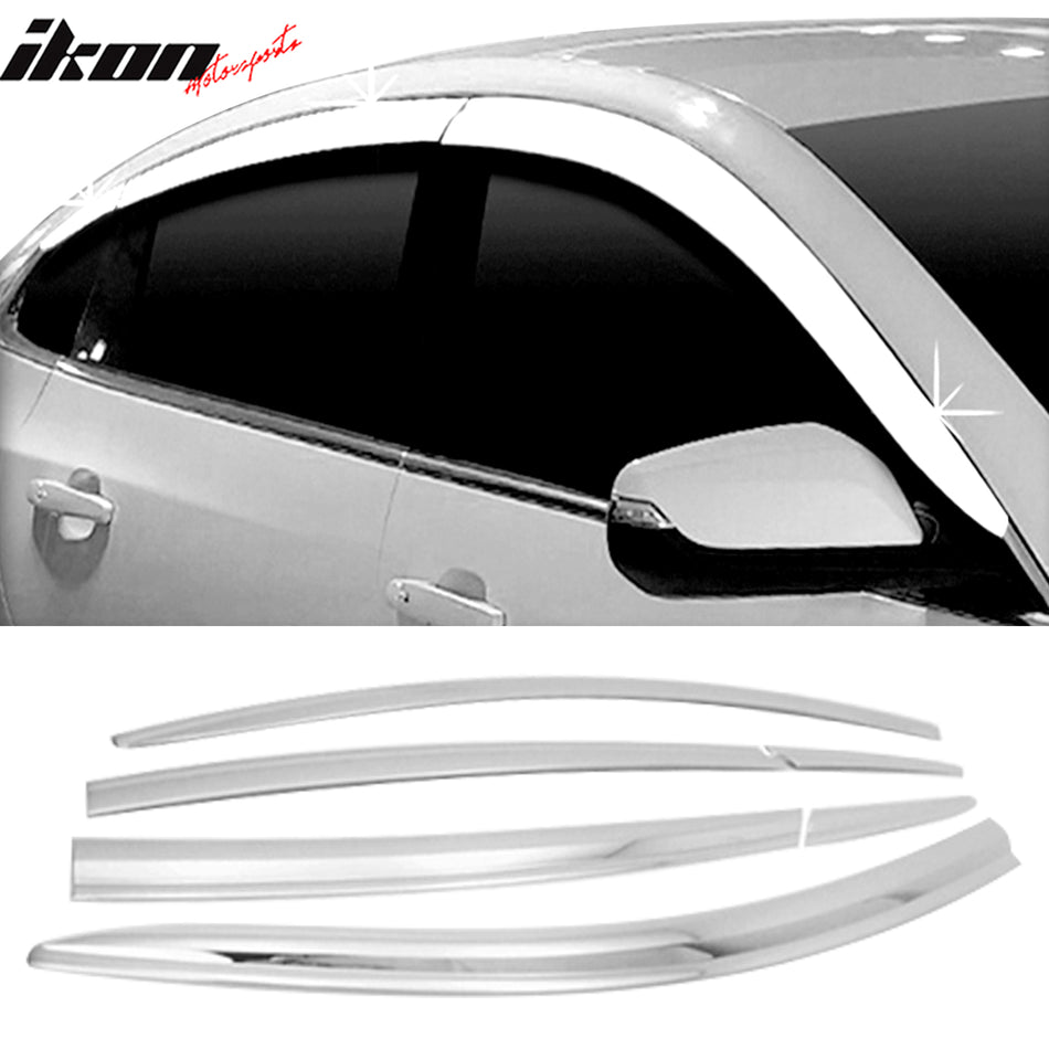 2016-2022 Chevrolet Malibu Tape-On Chrome 6PCS Window Visors Guard ABS