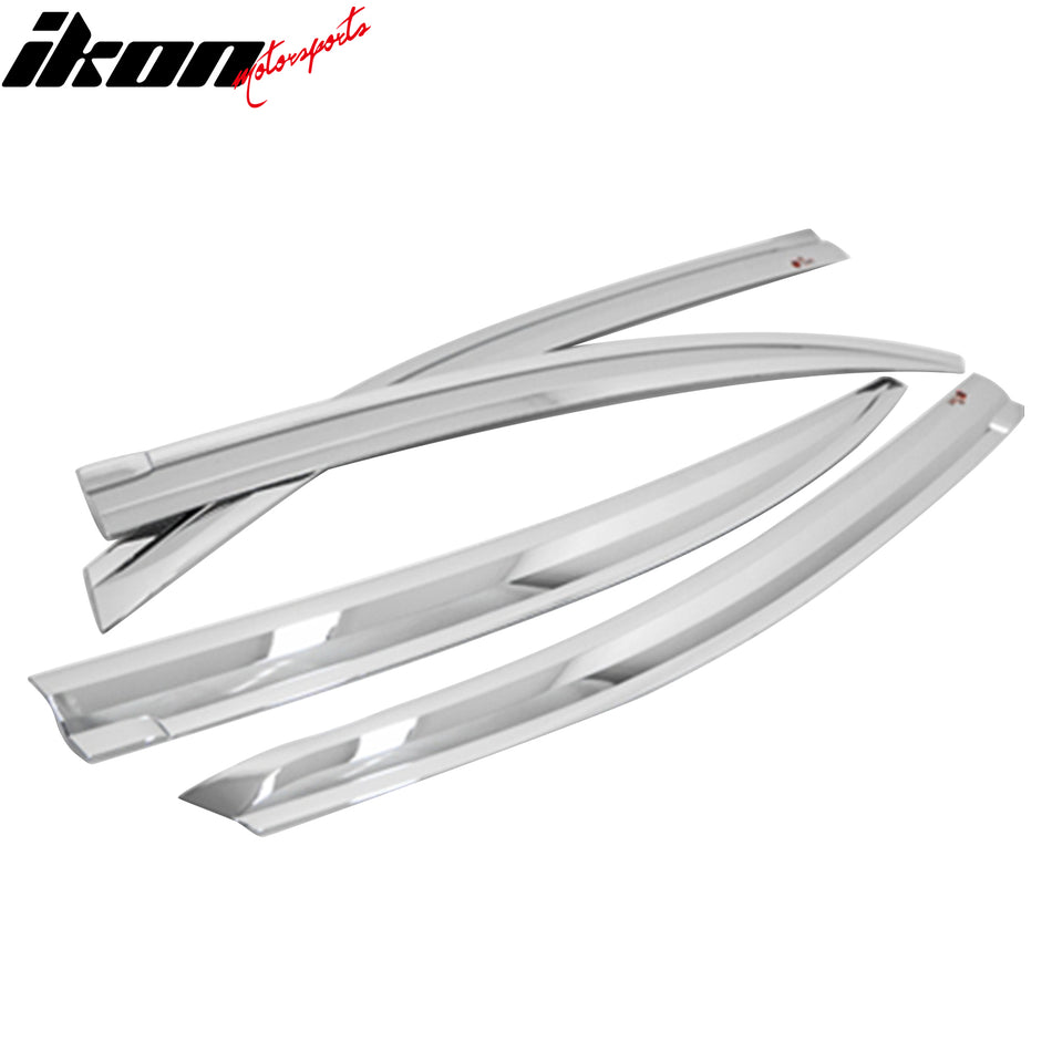 2012-2015 Honda Civic 4DR Window Visor ABS Chrome Sun Rain Guard 4PC