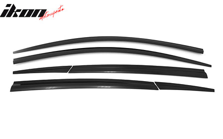 IKON MOTORSPORTS Tape on Window Visors Compatible with 2012-2016 Honda CR-V, ABS Dark Smoke Rain Guards, Side Window Wind Deflectors 6PCS