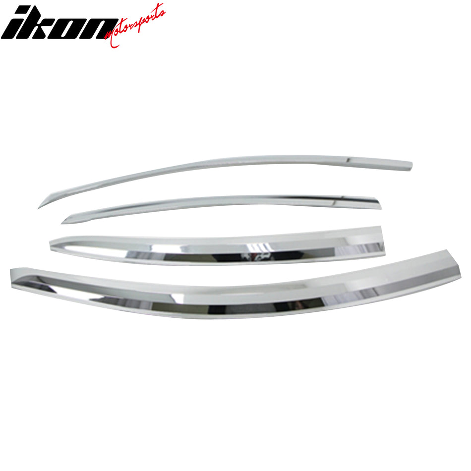 2012-2017 Hyundai Accent Sedan Chrome ABS Window Visors Tape On 4PCS