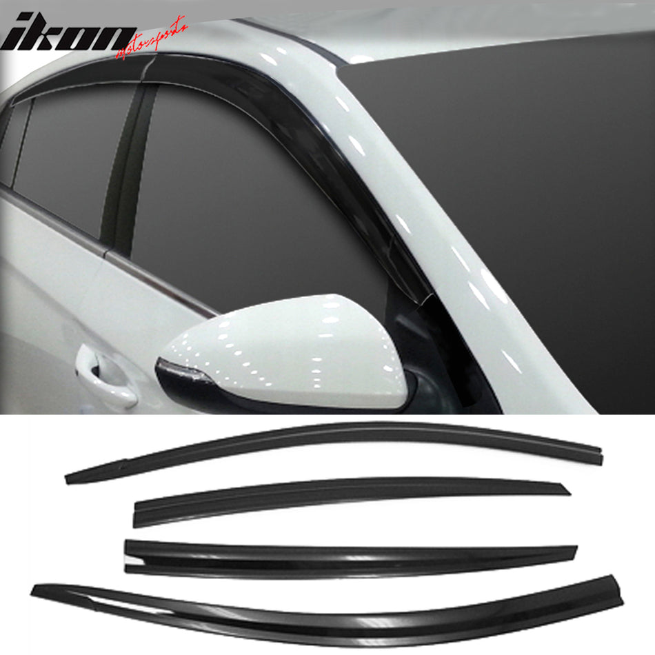 2017-2021 Hyundai Ioniq Window Visor ABS Dark Smoke Rain Guard 4PC