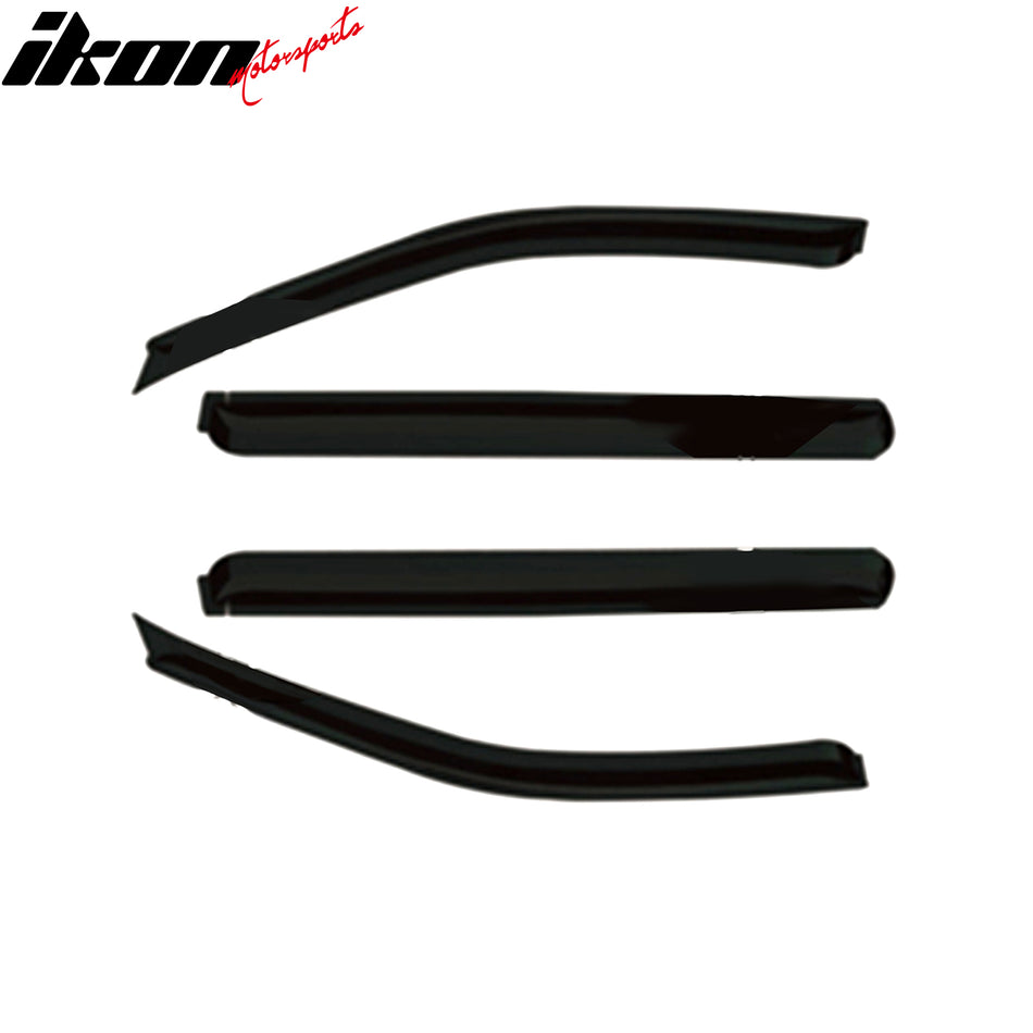 2007-2012 Hyundai Santa Fe Tape-On Dark Smoke 4PCS Window Visors ABS