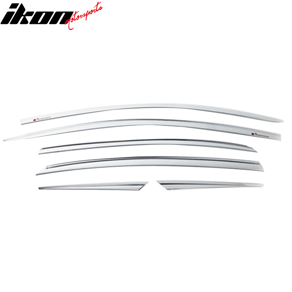 2015-2019 Hyundai Sonata Tape-On Chrome 6PCS Window Visors Guards ABS