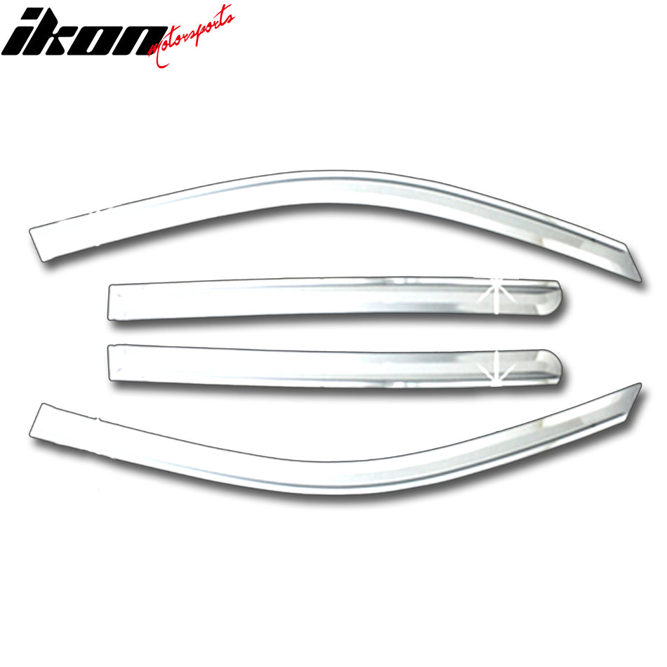 2005-2009 Hyundai Tucson Tape-On Chrome 4PCS Window Visors Guards ABS