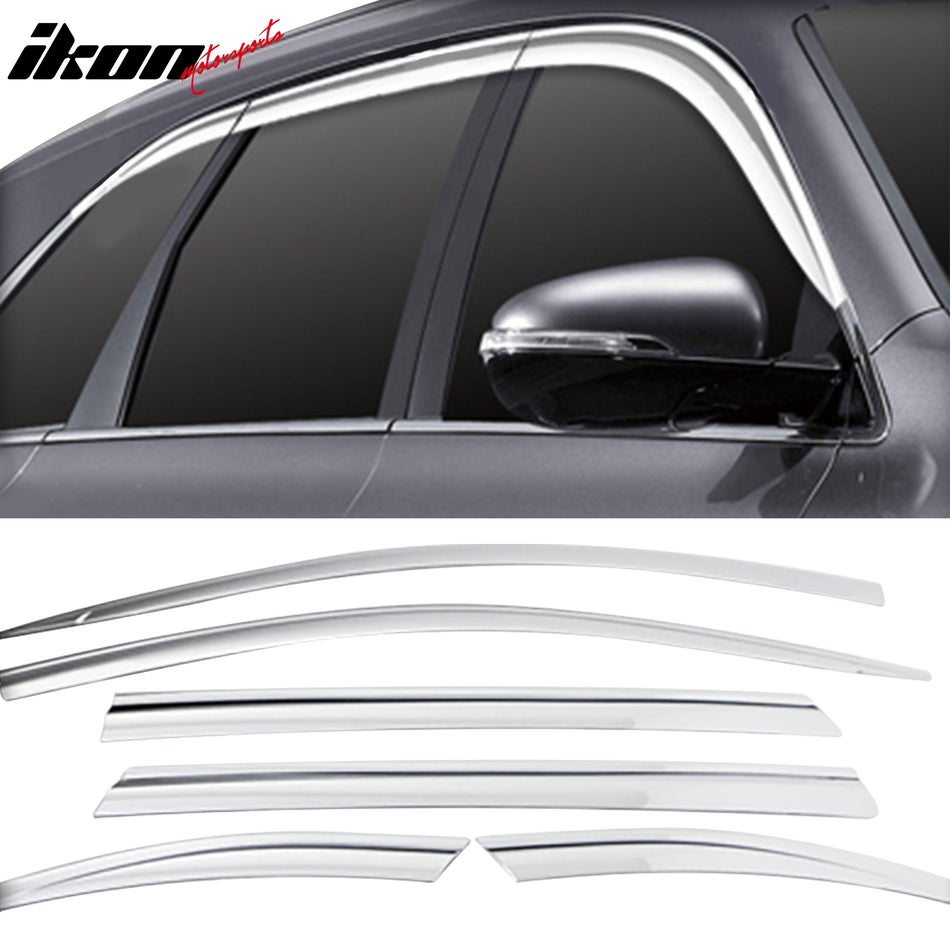 2016-2020 Kia Sorento Chrome ABS Window Visors Tape On Deflectors 6PCS