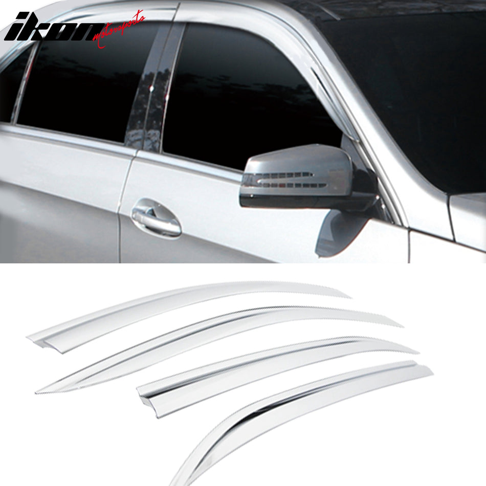 2010-2016 Mercedes-Benz W212 E-Class Chrome ABS Window Visors 4PCS