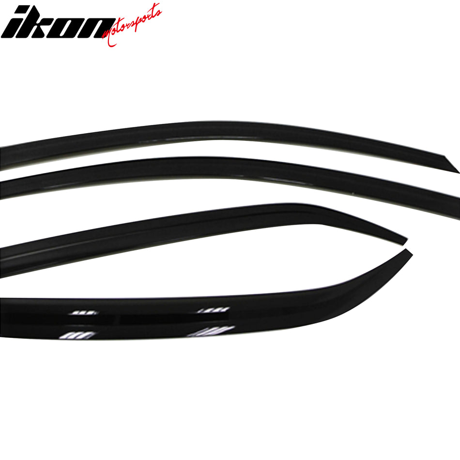 2009-2013 Toyota Corolla Dark Smoke ABS Window Visors Tape On 4PCS