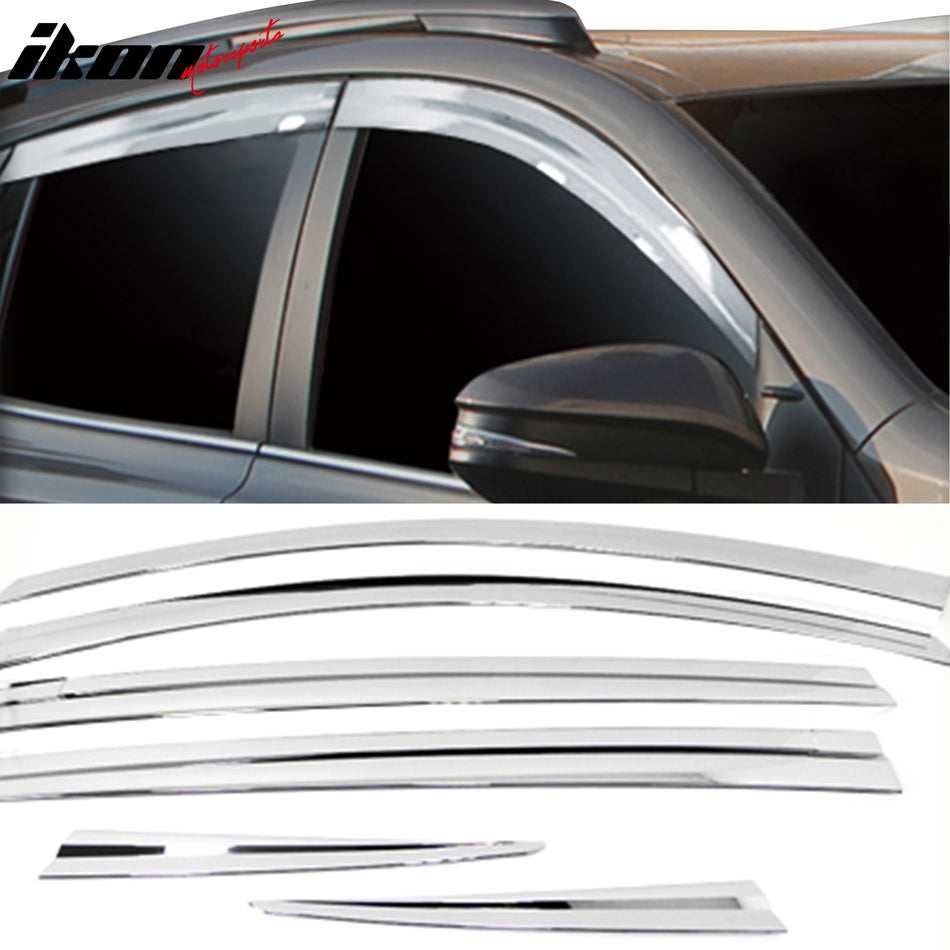 2013-2018 Toyota RAV4 Chrome Window Visors Rain Sun Guard ABS 6PCS