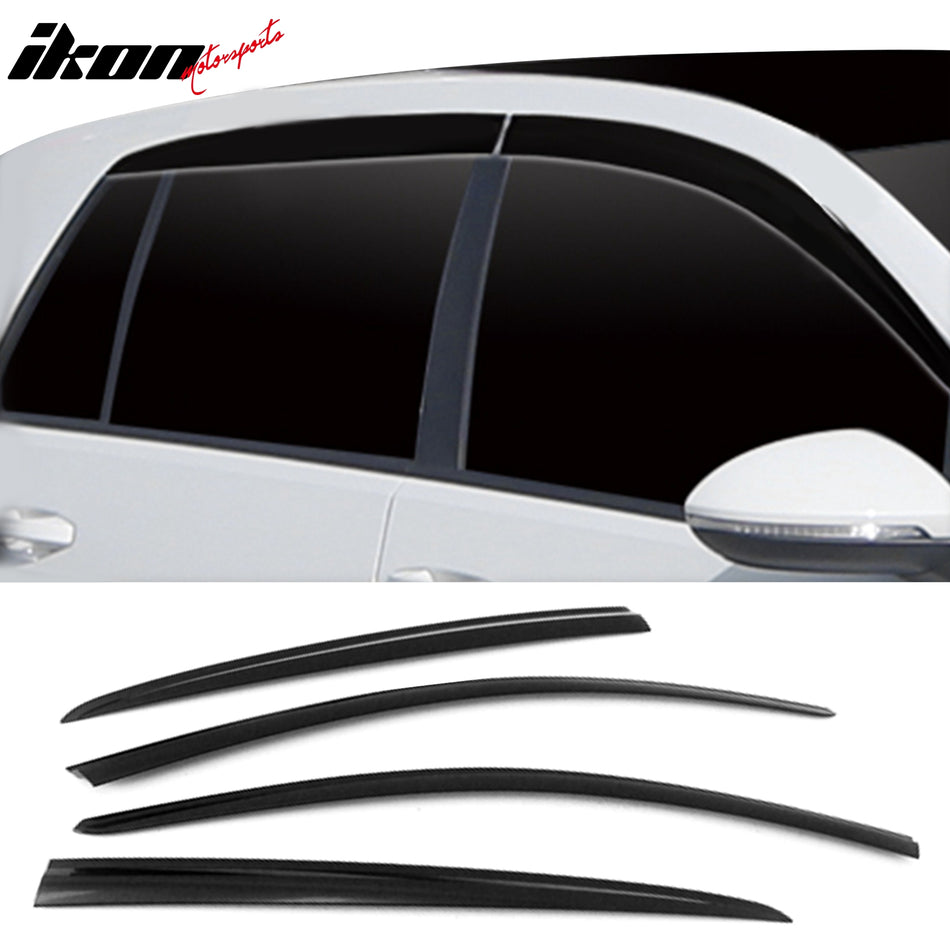 2015-2021 Volkswagen Golf MK7 Dark Smoke Window Visors Rain Guard ABS