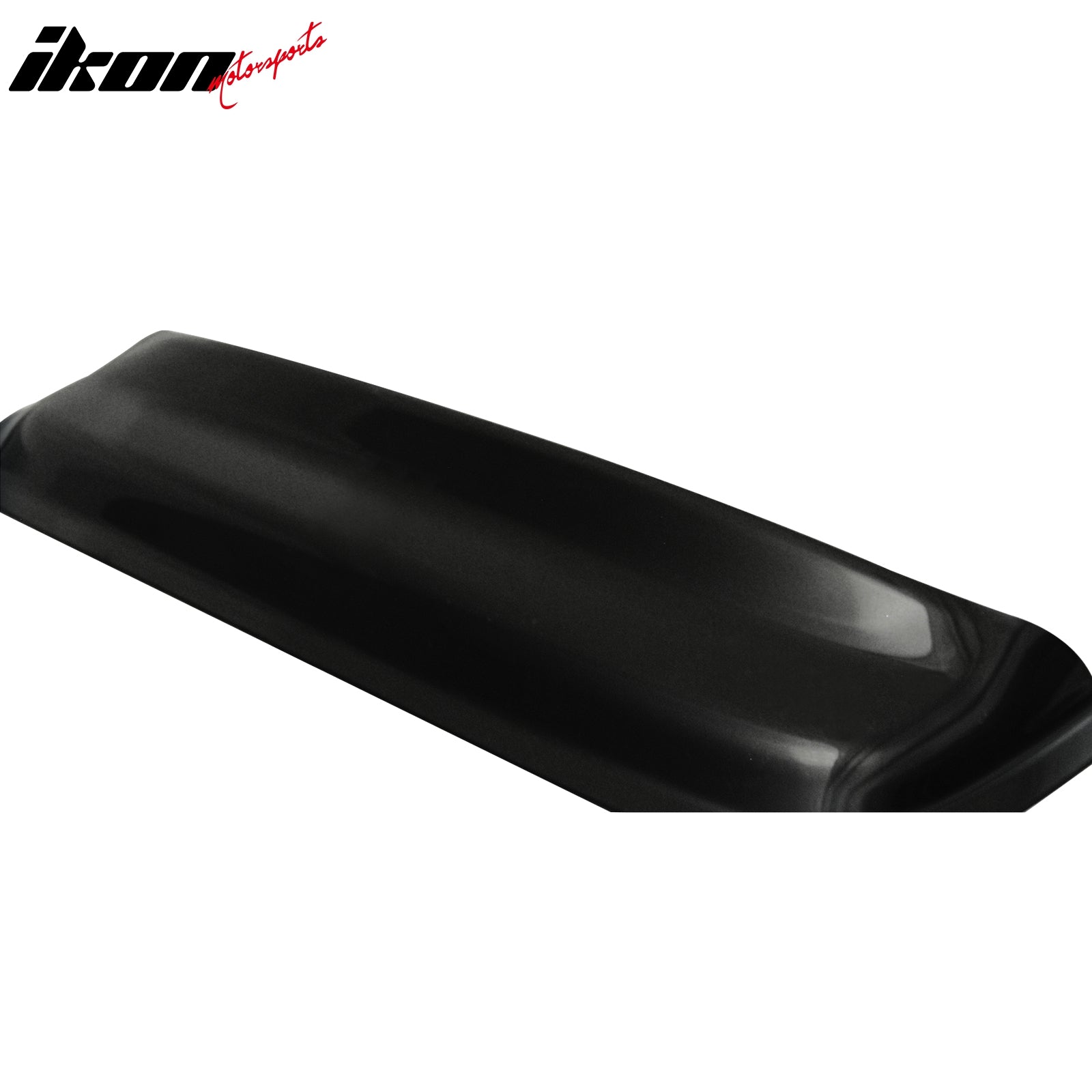 IKON MOTORSPORTS, Rear Window Roof Spoiler Compatible with Universal Fitment, ABS Dark Smoke Rain Guards, Side Window Wind Deflectors 1Piece