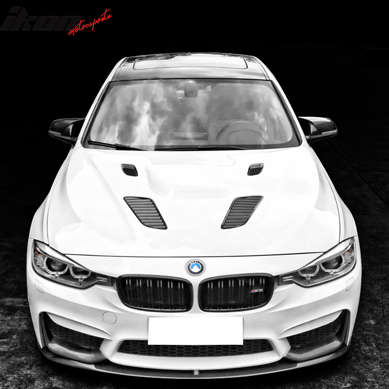 IKON MOTORSPORTS, Front Hood Compatible With 2012-2020 BMW F30 F31 F32 F33 F36, GT Type Front Hood Bonnet Vent Air Duct Steel