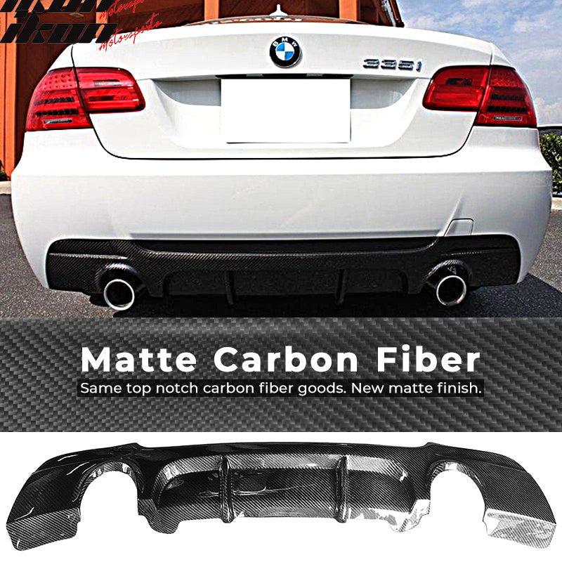 Fits 07-13 BMW E92 E93 M Sport P Style Rear Bumper Diffuser Matte Carbon Fiber