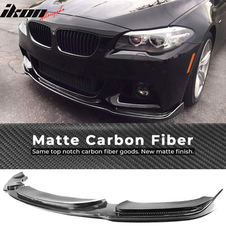 Fits 11-16 BMW F10 M-Tech M Sport Front Bumper Lip Spoiler Matte Carbon Fiber