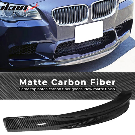 Fits 12-16 BMW F10 5-Series M5 RKP Style Front Bumper Lip - Matte Carbon Fiber