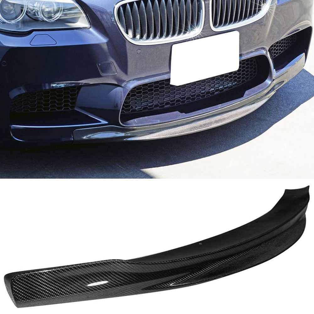 Fits 12-16 BMW F10 5-Series M5 RKP Style Front Bumper Lip - Matte Carbon Fiber