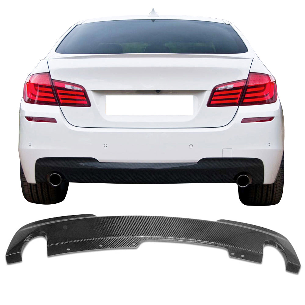 Fits 11-16 BMW F10 535 M Sport OE Style Rear Bumper Diffuser Matte Carbon Fiber