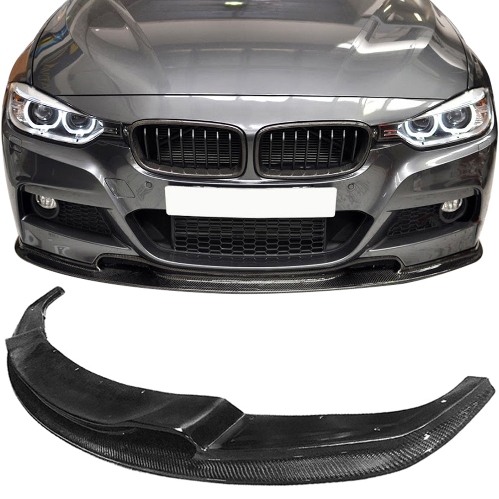 Fits 12-18 BMW F30 F31 M-Tech M-Sport VR Front Bumper Lip Matte Carbon Fiber