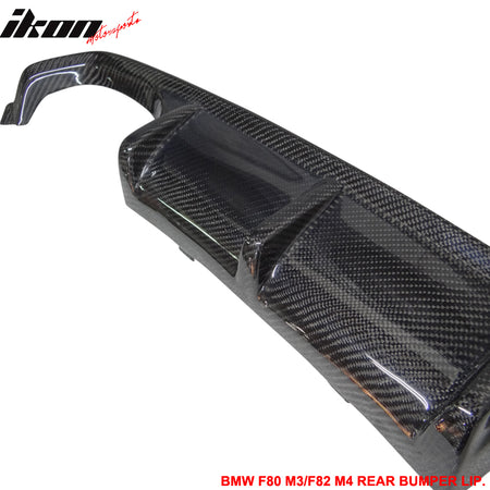 Fits 14-19 BMW F80 M3 F82 M4 V Style Rear Bumper Lip Diffuser Matte Carbon Fiber