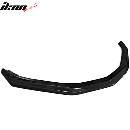 IKON MOTORSPORTS, Matte Carbon Fiber Front Bumper Lip Compatible With 2016-2018 Chevy Camaro V8, T6 Style Front Lip Spoiler, 2017