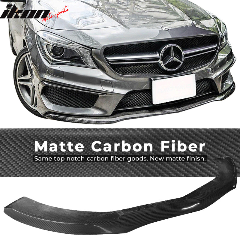 Fits 14-16 Mercedes C117 CLA-Class CLA45 AMG Front Bumper Lip Matte Carbon Fiber