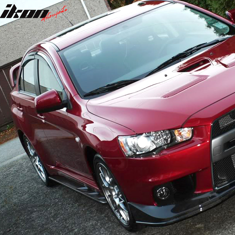 Fits 08-16 Mitsubishi Lancer EVO X Jun Style Side Skirts 2PC Matte Carbon Fiber