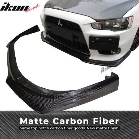 Fits 08-15 Mitsubishi Lancer EVO X RA Style Front Bumper Lip Matte Carbon Fiber