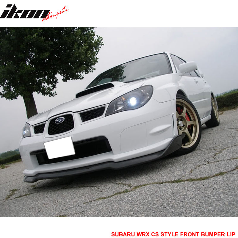 Fits 06-07 Subaru Impreza WRX STI CS Style Front Bumper Lip Matte Carbon Fiber