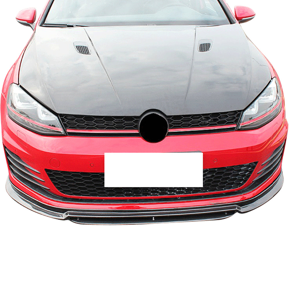 Fits 15-17 Volkswagen VW GTI MK7 RZ Style Front Bumper Lip - Matte Carbon Fiber