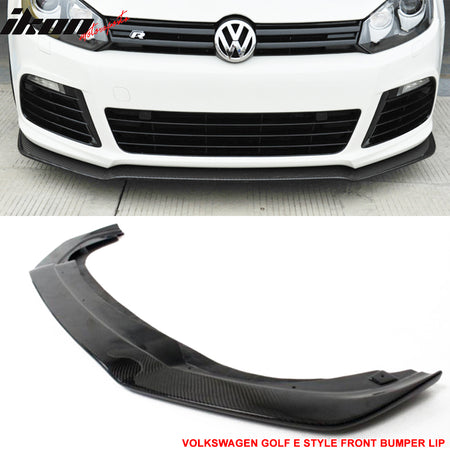 Fits 10-13 Volkswagen Golf 6 R20 DP Style Front Bumper Lip - Matte Carbon Fiber