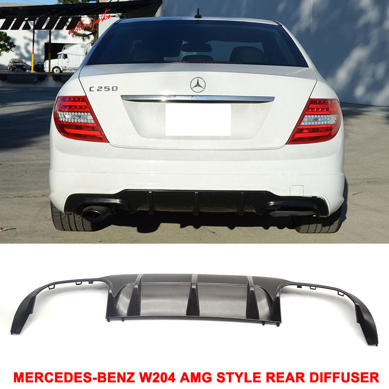 2012-2014 Mercedes W204 C-Class Rear Bumper Diffuser ABS