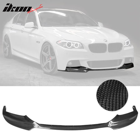 Fits 11-16 BMW F10 M-Tech M-Sport V Style Front Bumper Lip - Matte Carbon Fiber