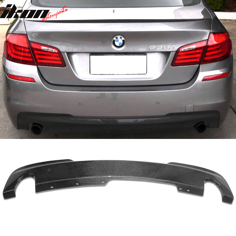 Fits 11-16 BMW F10 535 M Sport OE Style Rear Bumper Diffuser Matte Carbon Fiber