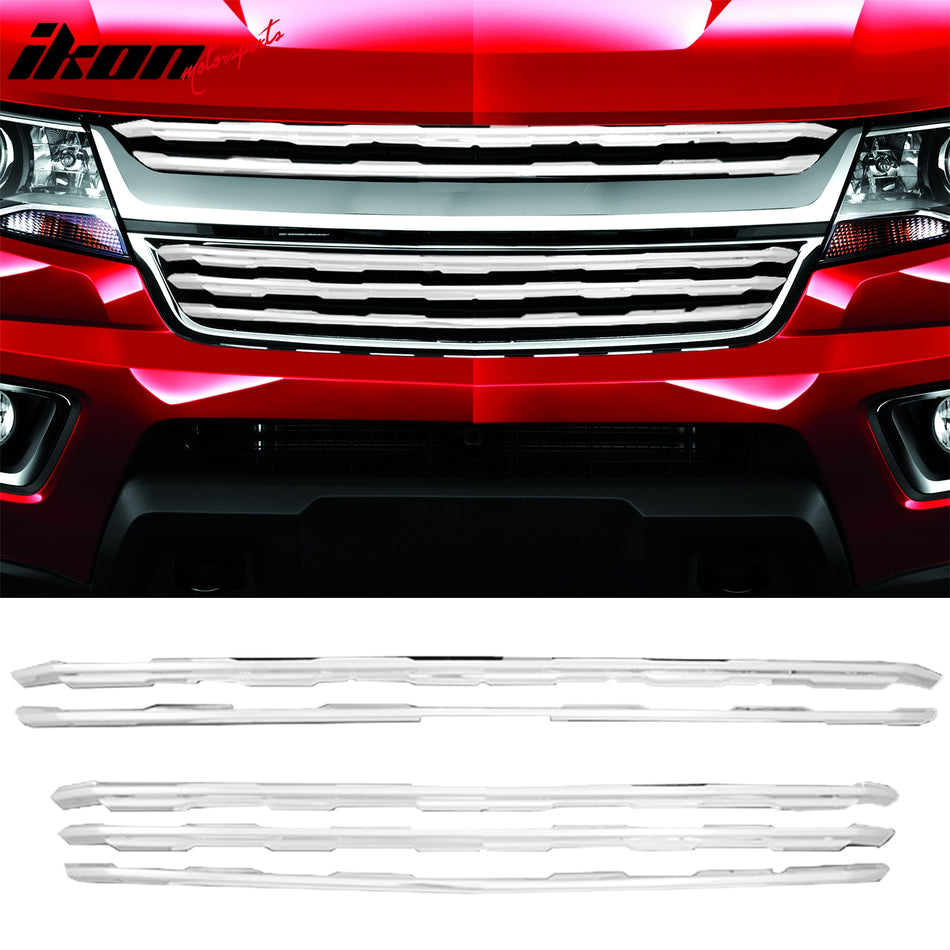 2015-2020 Chevy Colorado Chrome Front Bumper Upper Insert Grille ABS