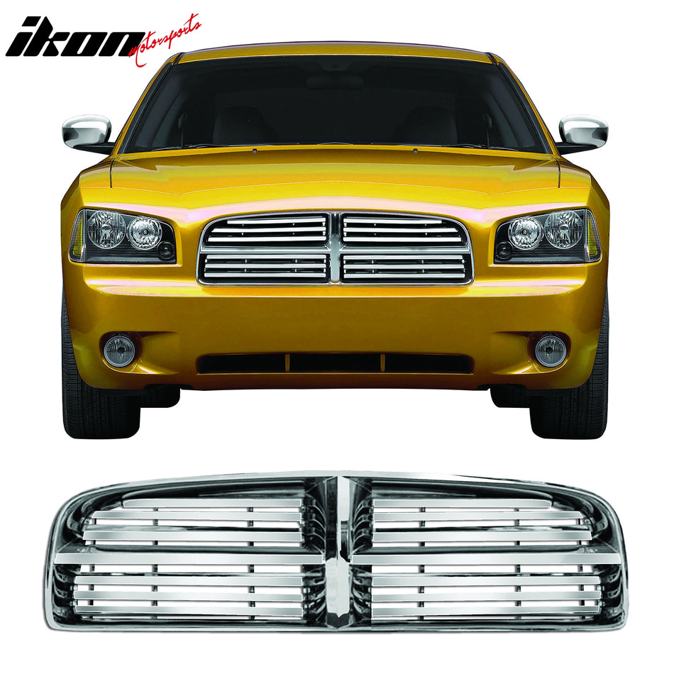 2006-2010 Dodge Charger SE Chrome Front Bumper Upper Insert Grille ABS