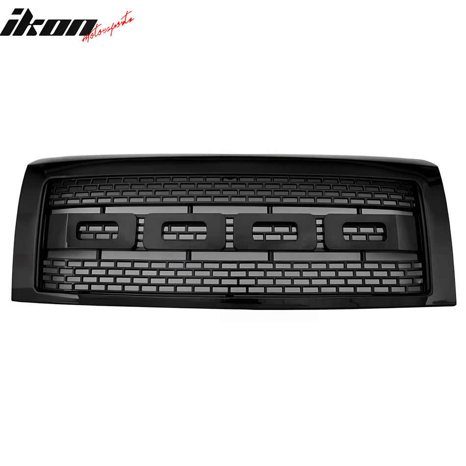 2009-2014 Ford F-150 Raptor Black Front Bumper Upper Insert Grille ABS