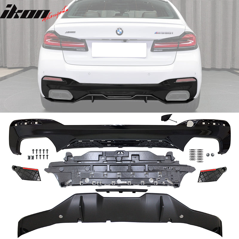 Fits 21-23 BMW G30 G31 MP Style Type 2 Rear Diffuser+Front Bumper Lip+Side Skirt