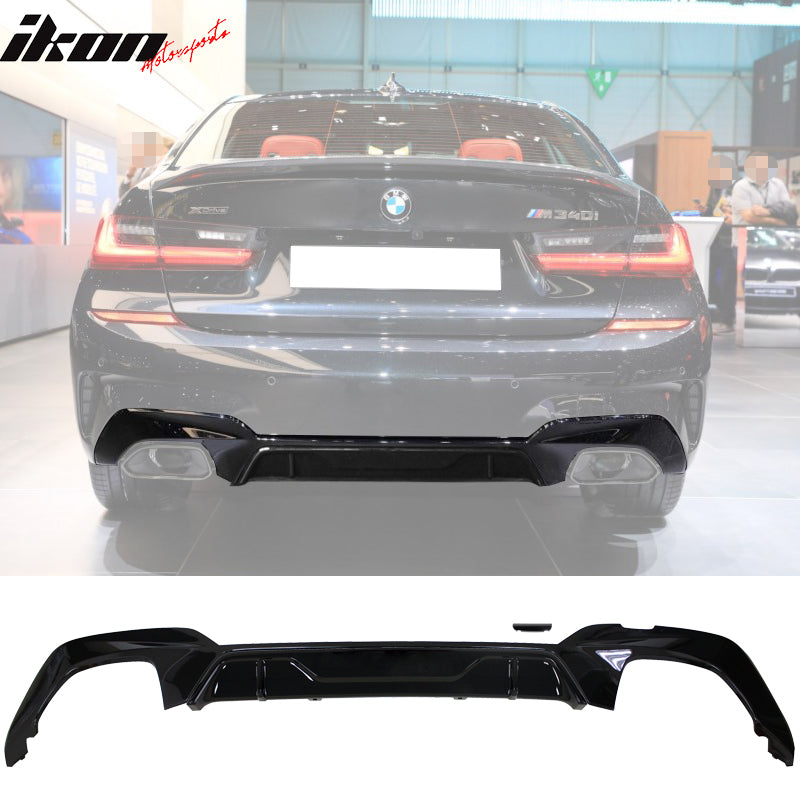 2019-2022 BMW G20 M340 Style Rear Bumper Lip Diffuser Gloss Black