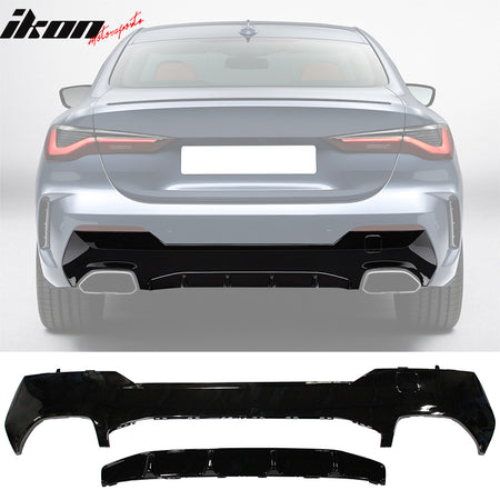 For 21-23 BMW G22 G23 M-Performance Front Rear Bumper Lip Side Skirt Gloss Black