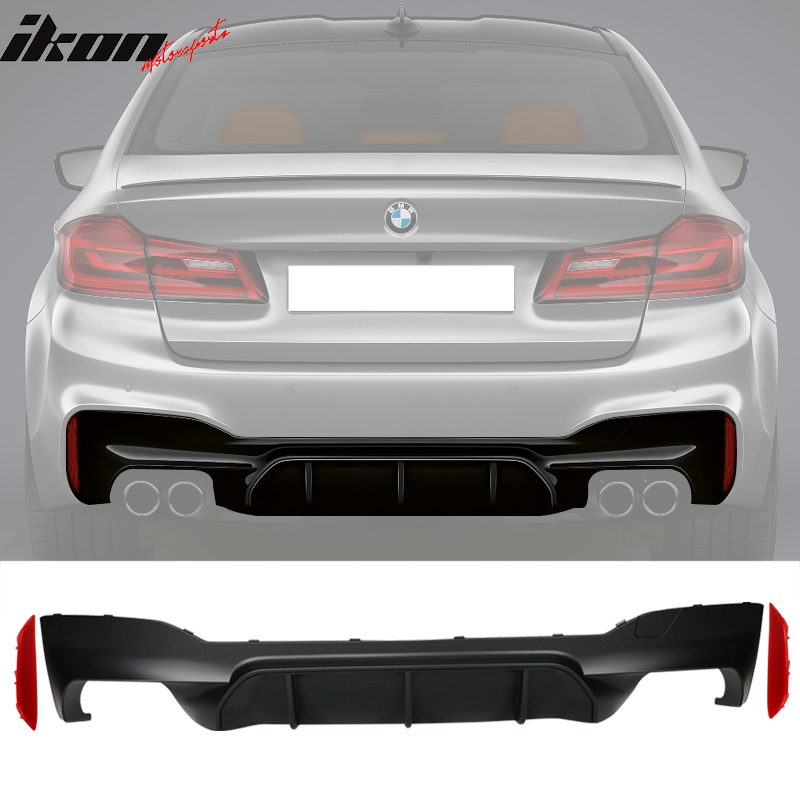 2017-2020 BMW 5 Series G30 Rear Bumper Lip Diffuser Quad Outlets