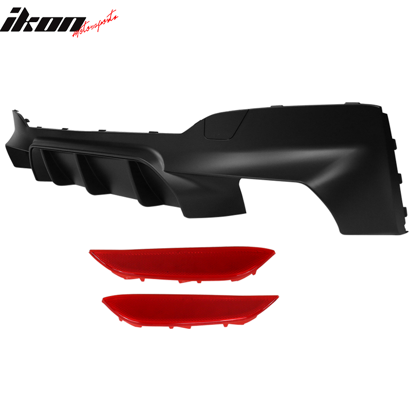 Fits 17-20 BMW 5 Series G30 M5 Style Rear Bumper Lip Diffuser Quad Outlets