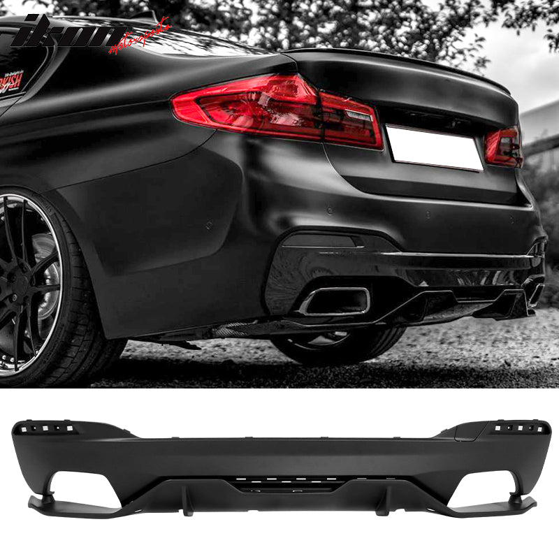 Full Body Kits Compatible With 2017-2020 BMW 5 Series G30, MP Style Front Bumper lip & Side Skirt & Rear Diffuser Cover by IKON MOTORSPORTS, 2018 2019